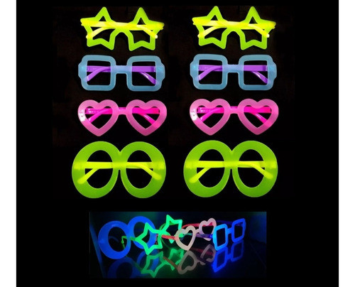 Anteojos Lentes Flúor X 30 Unidades Cotillon Carioca Fluo 1