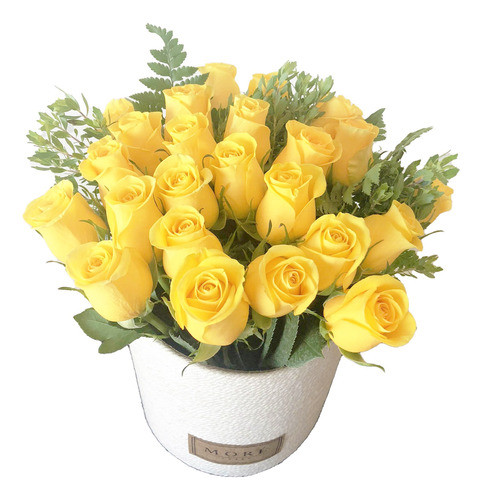 Cesta 24 Rosas Amarillas - (ramo De Flores) - Florería 24hrs 0