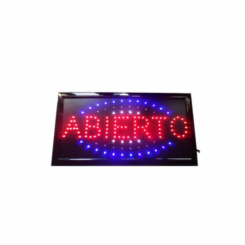 Cartel Led Abierto Salida Wc Bar A 220 V 45 X 25 Cms Mf Shop 0