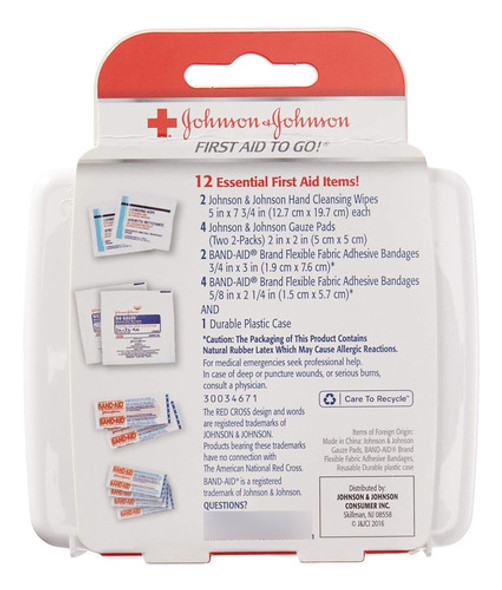 Johnson & Johnson Kit De Primeros Auxilios Para Llevar, 12 . 1 Johnson & Johnson Kit De Primeros Auxilios Para Llevar, 12 . 1