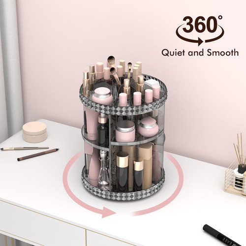 Organizador De Maquillaje Giratorio Regulable - Gris 1