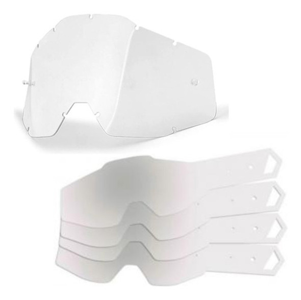 Lente Oculos 100% Accuri Strata Racecraft Tear Off 10 Unid 0