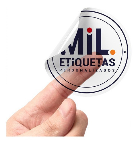 1000 Etiqueta Adesivo Transparente Personalizado 3x3 Cm 0