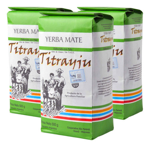 Pack X 3 Ud Titrayju Yerba Mate Barbacuá 500 G 0
