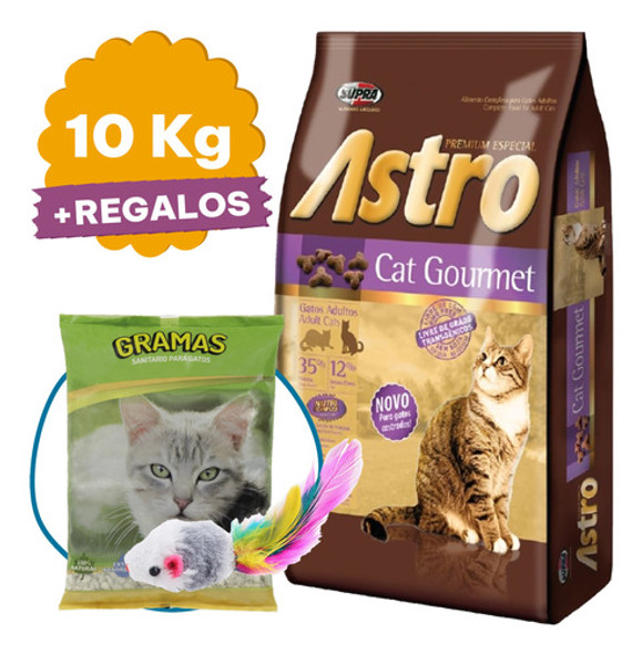 Comida Astro Cat Gourmet Gatos Adultos 7 Kg + Regalo + Envío 0