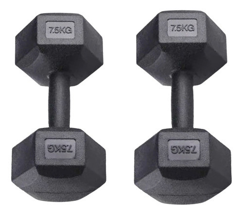 Par De Mancuernas Hexagonales Revestidas 7.5 Kg 0