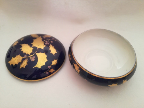 Antiguo Alhajero Porcelana Francesa Limoges 12 Cm Diámetro 1