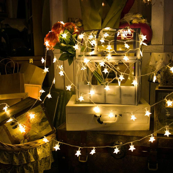 Guirnalda Estrellas 100 Led Enchufable Impermeable Cálida 1