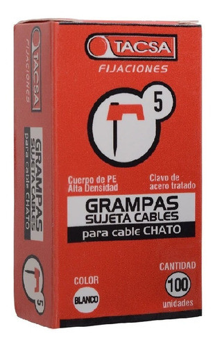 Grampas N°5 Tacsa Para Cable Chato Caja X 100 Uds 0
