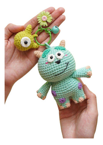 Patrón Para Tejer Llavero O Aplique Monster Inc Amigurumi. 0