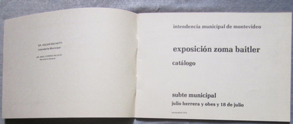 Antiguo Catalogo Artista Plastica Zoma Baitler 1 Antiguo Catalogo Artista Plastica Zoma Baitler 1