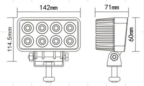 Faro De Led 24w Alta Potencia Y Resistencia  12 Y 24  Volt Anclajes! 8 Leds , Super Oferta !!! 1