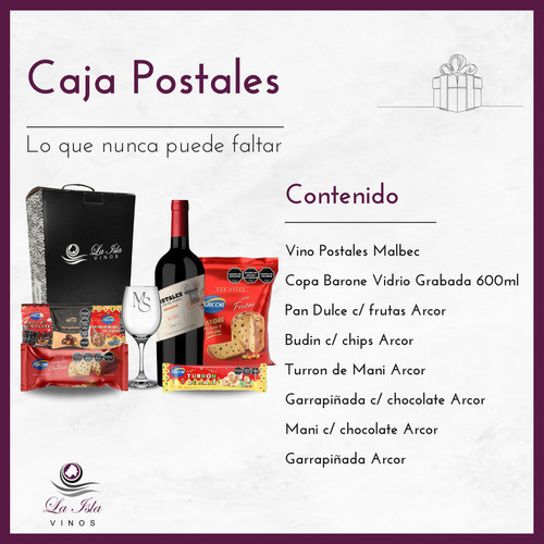 Caja Navideña Postales Copa Grabada Logo Empresa Regalo 1