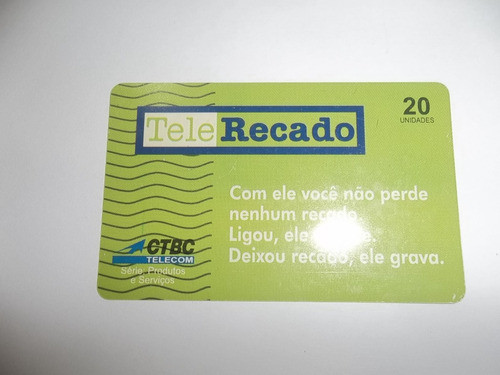 Revista Cartão Telefônico Telerecado Ctbc 0