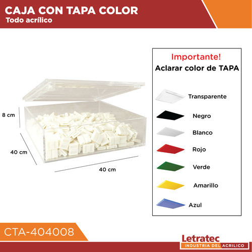 Caja Acril Con Tapa, Vitrina/contenedor Cta-404008 1