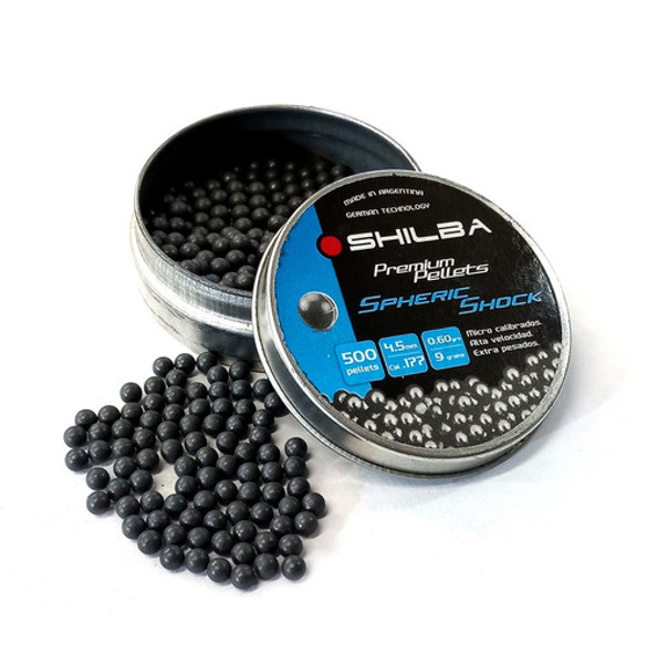 Balines Shilba Premium Pellets 4.5mm X 500 Esfericos Aire Comprimido Rifle Agente Oficial 0