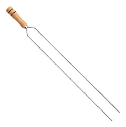 Pincho Doble Para Chorizo Acero Inoxidable Mango Madera 77cm 0