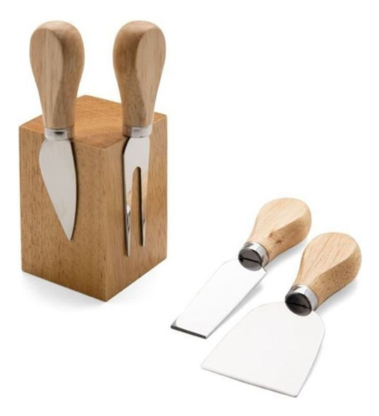 Kit Faca Queijo E Vinho Suporte Magnetico Petisqueira Bambu 1