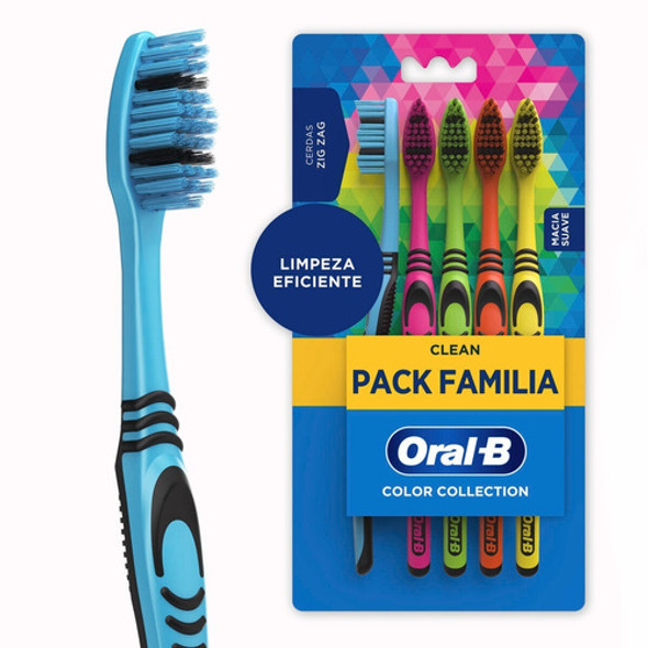 Kit 2 Clean Color Collection Escovas Dental Macia Total 10un 1