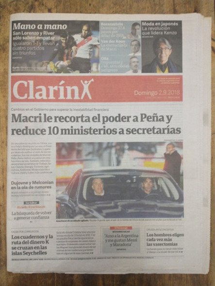 Diario Clarín Domingo 2 De Septiembre 2018 0
