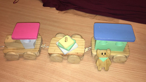 Trencito De Madera De Arrastre 0