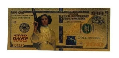Billete Plata 100 Dolares Coleccion Fans Star Wars Leia 0