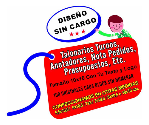 50 Blocks Taco Publicitario, Anotador. Personalizado 10x10 1