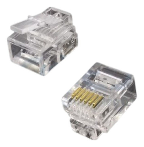 Kit 1000 Peças - Conector Rj12 6p6c Macho Para Cabo 6 Vias 0