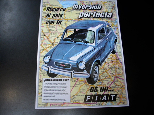 Fiat 600. Lamina De Epoca. (medida: 42 X 30 Cm). 0