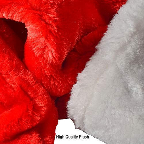 Gorro De Papá Noel 4 Unidades De Felpa De Terciopelo Rojo Co 1