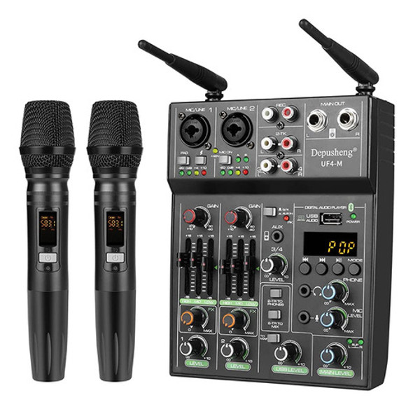 Depusheng Uf4-m Studio Audio Sound Mixer Board - 4 Canales B 0