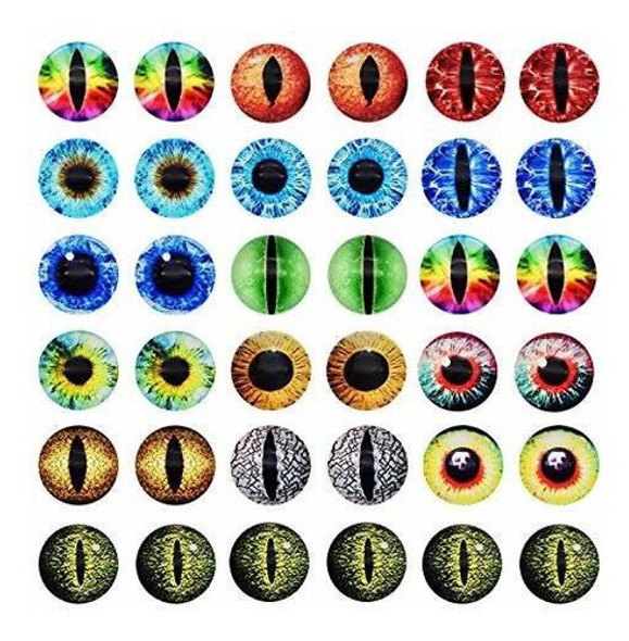 Ojos De Dragon 30mm Gemas De Vidrio Para Artesanias 20u. 0