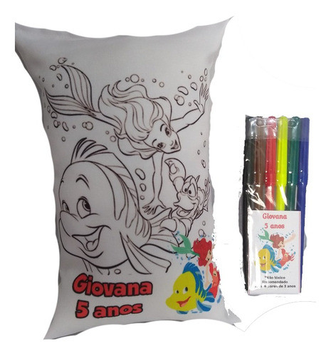 Kit Com 10 Almofadas Para Colorir Ariel 0