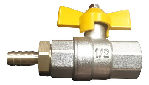 Llave Esférica Para Gas 1/2 Macho Con Espiga Rebose 3/8 0