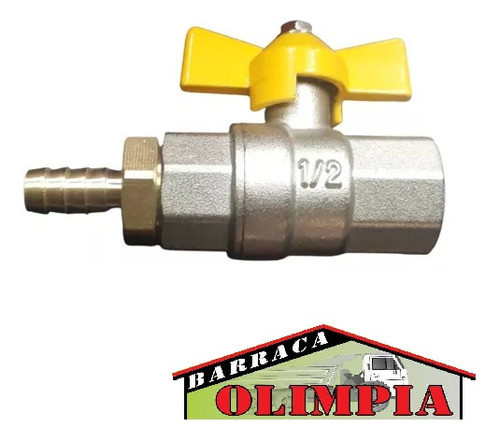 Llave Esférica Para Gas 1/2 Macho Con Espiga Rebose 3/8 1
