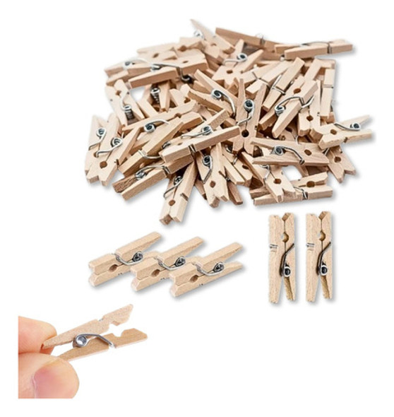 Kit 120 Grampinhos Mini Prendedores Madeira Artesanato 2,5cm 0 Kit 120 Grampinhos Mini Prendedores Madeira Artesanato 2,5cm 0