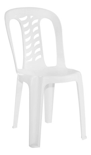 Silla De Plastico Reforzada Blanca Sin Posabrazo 120kg. 0