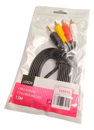 Cable Audio Y Video Plug 3.5mm A Rca 1.5 Metros 1