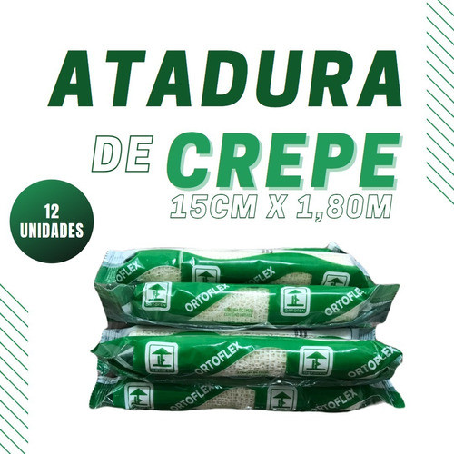 Atadura De Crepe Ortoflex 15cm X 1,80 Em Repouso Pct C/ 12un 1