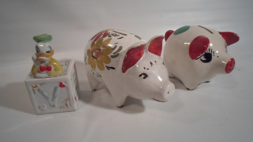Lote 3 Alcancias De Ceramica 0