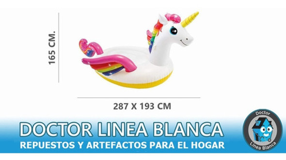 Colchoneta Inflable Intex Mega Unicornio 287 X 193 Cm. 1