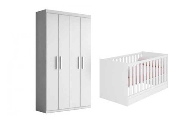 Quarto Do Bebê Berço Vira Mini Cama Com Armário 4 Portas 0 Quarto Do Bebê Berço Vira Mini Cama Com Armário 4 Portas 0
