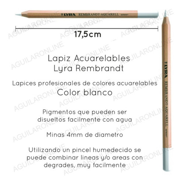 5 Lapiz Aquarell Lyra Acuarelable Blanco Rembrandt White 1