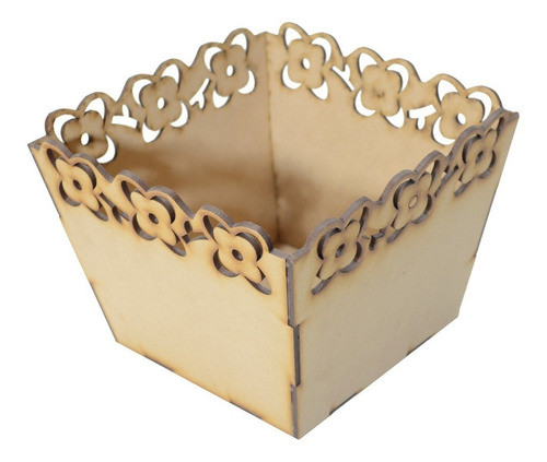 Maceta Flor Decorativa 17cm- De Fibrofacil-pack X 10unidades 1