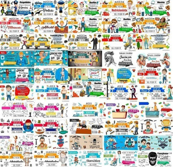 Kit  Profesiones Aquí Toma  El Mejor Sublimacion Tazas 0