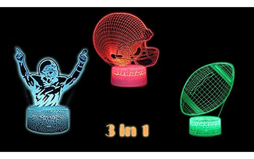 3 En 1 Fútbol 3d Ilusión Led Dormitorio Escritorio Decoració 1