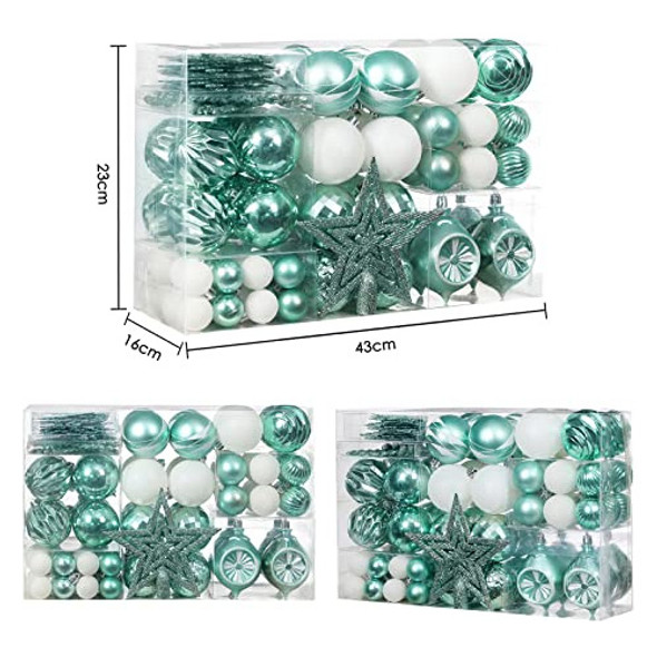 Adornos Navideños Arbol Bolas Verde Blanco 99 Unid Surtidos 1 Adornos Navideños Arbol Bolas Verde Blanco 99 Unid Surtidos 1
