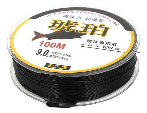 Uxcell 24.5kg Línea De Pesca De Nylon 0.55mm Dia 100m Negro 0