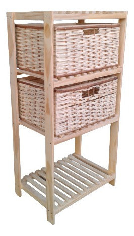 Estanteria Para Baño Con 2 Canastos De Mimbre 0