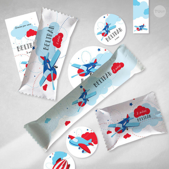 Kit Imprimible Aviones Airplanes Candy Bar Tukit 1
